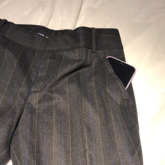 Club Monaco grey pants with beige and blue pinstripe. Size 0. - Picture 3 of 8